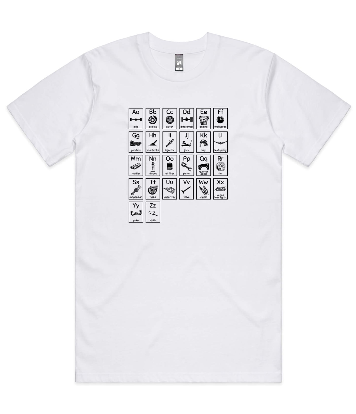 Car Guy Alphabet T-Shirt