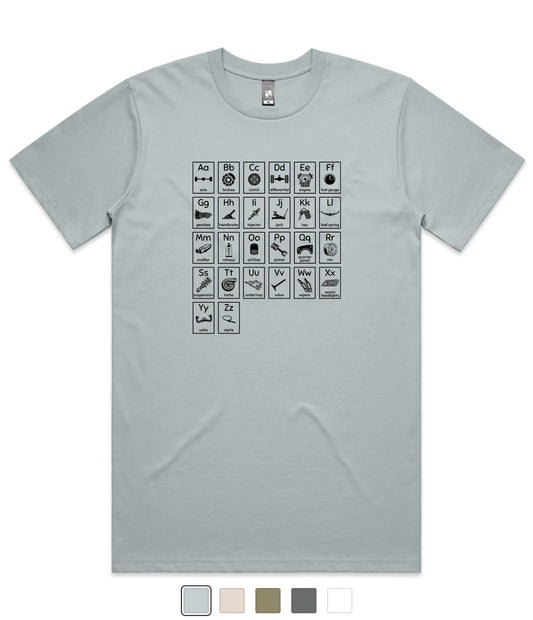 Car Guy Alphabet T-Shirt