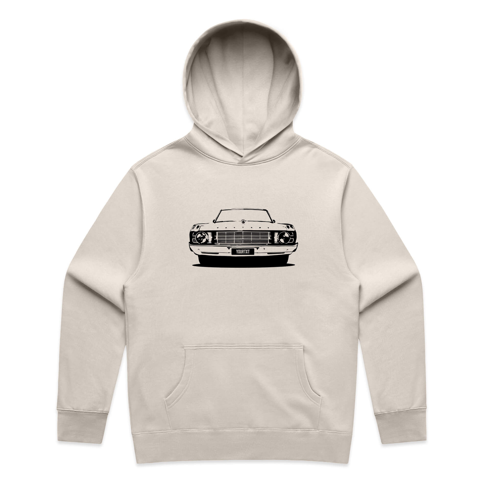 Car with Custom Number Plate Hoodie [Bone]