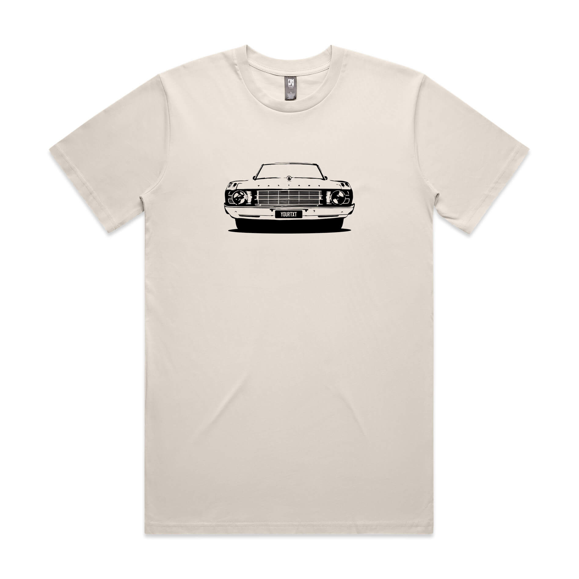Car with Custom Number Plate T-Shirt  [Bone]