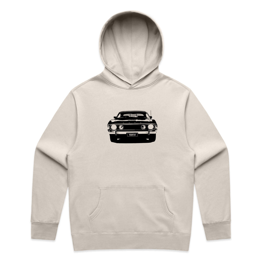 Car with Custom Number Plate Hoodie [Bone]