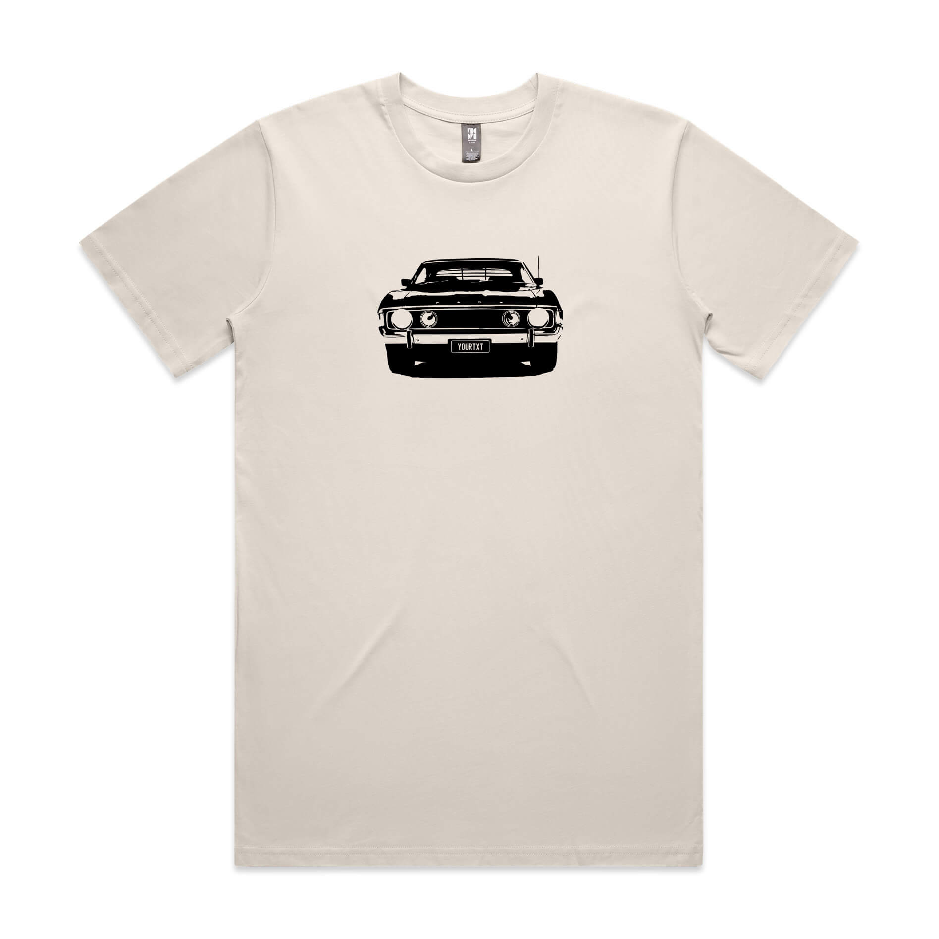 Car with Custom Number Plate T-Shirt  [Bone]
