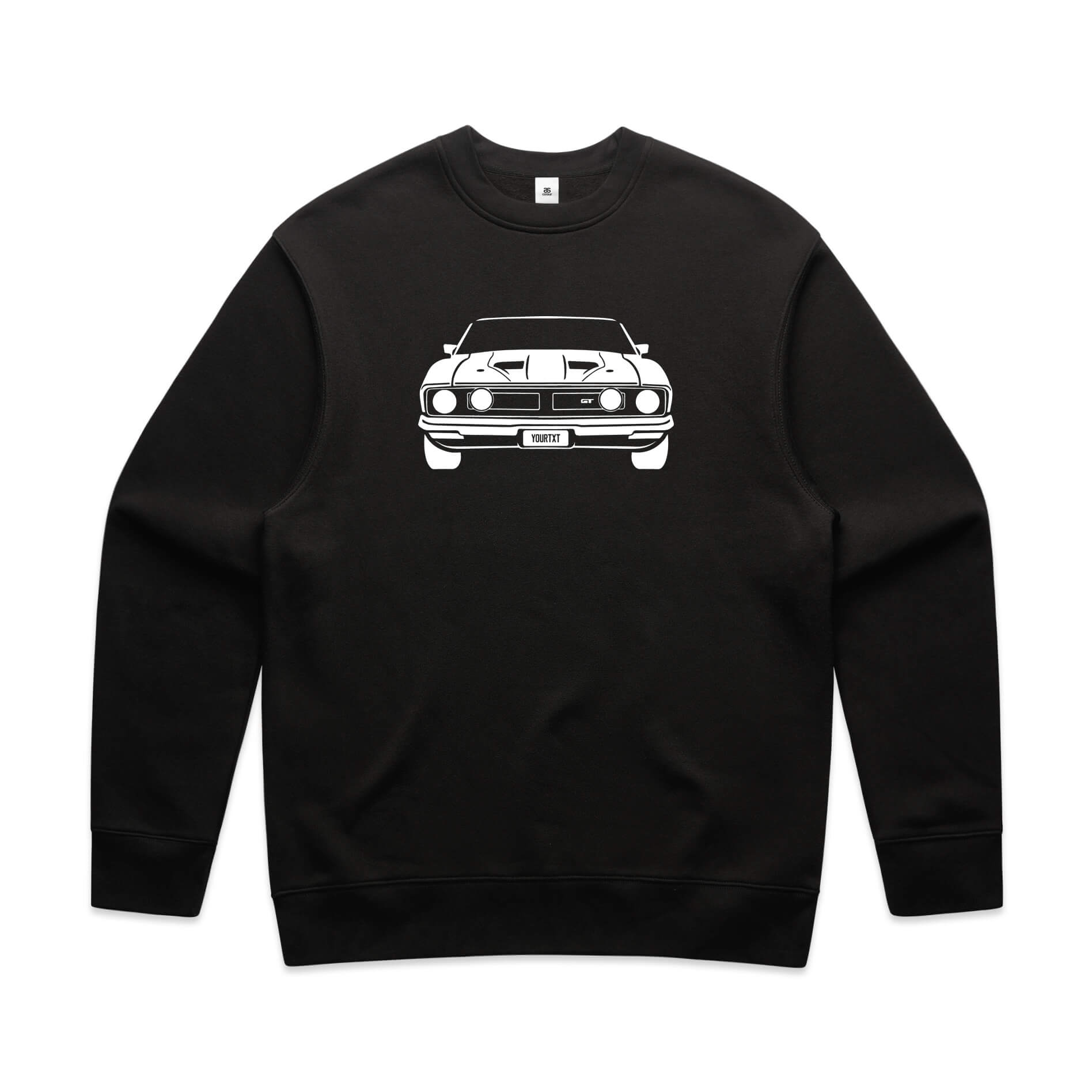 Car with Custom Number Plate Jumper  [Black]