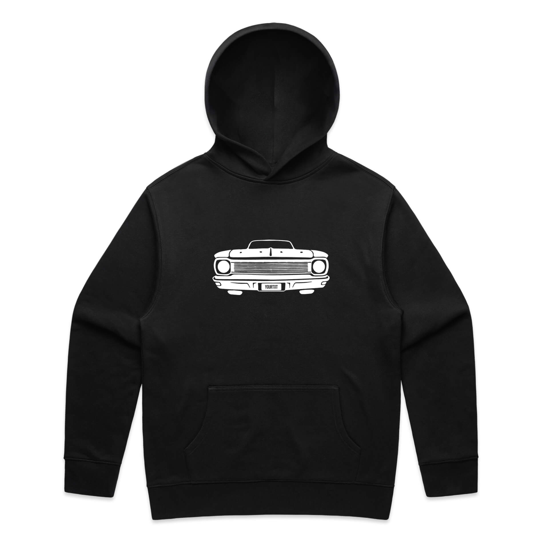Car with Custom Number Plate Hoodie  [Black]