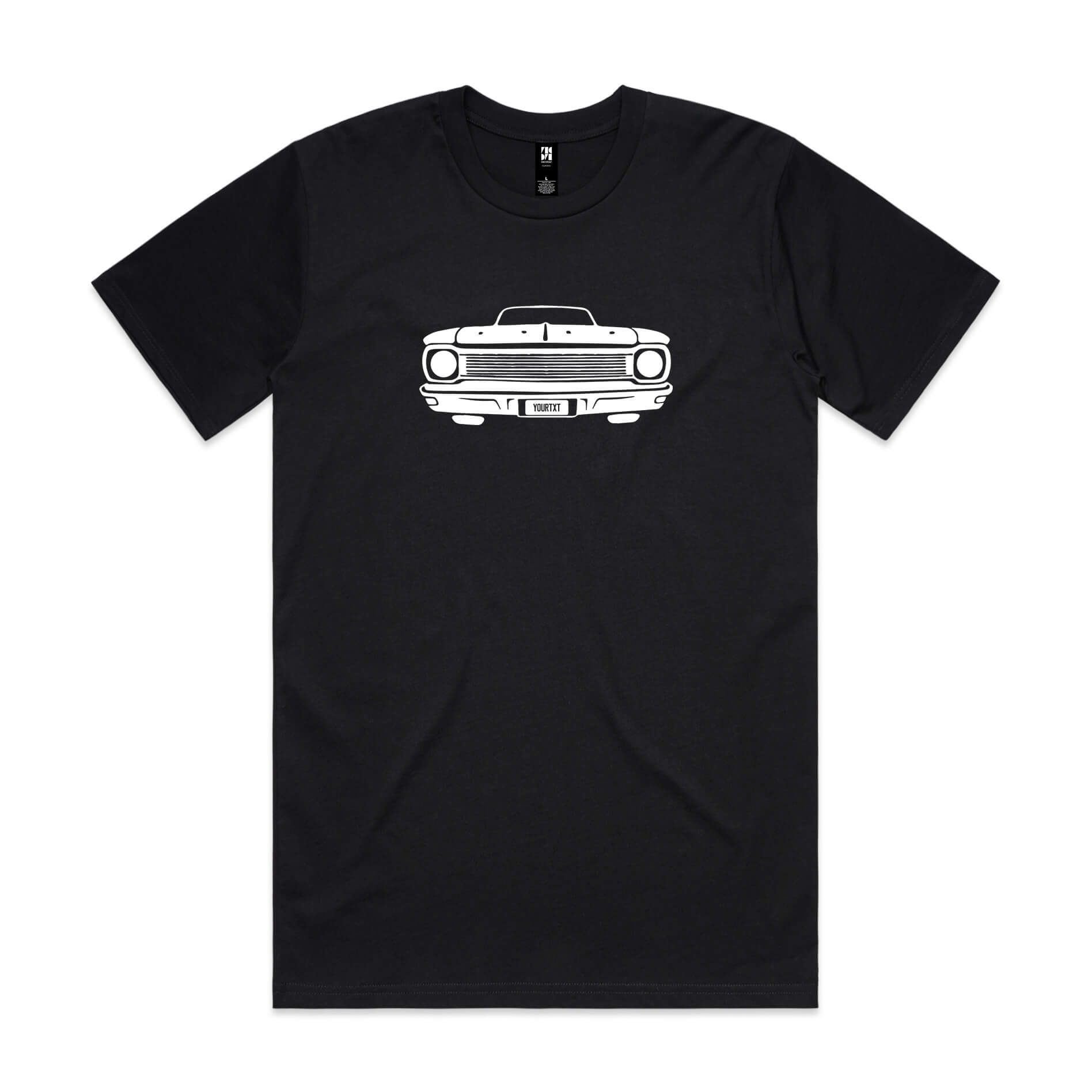 Car with Custom Number Plate T-Shirt  [Black]