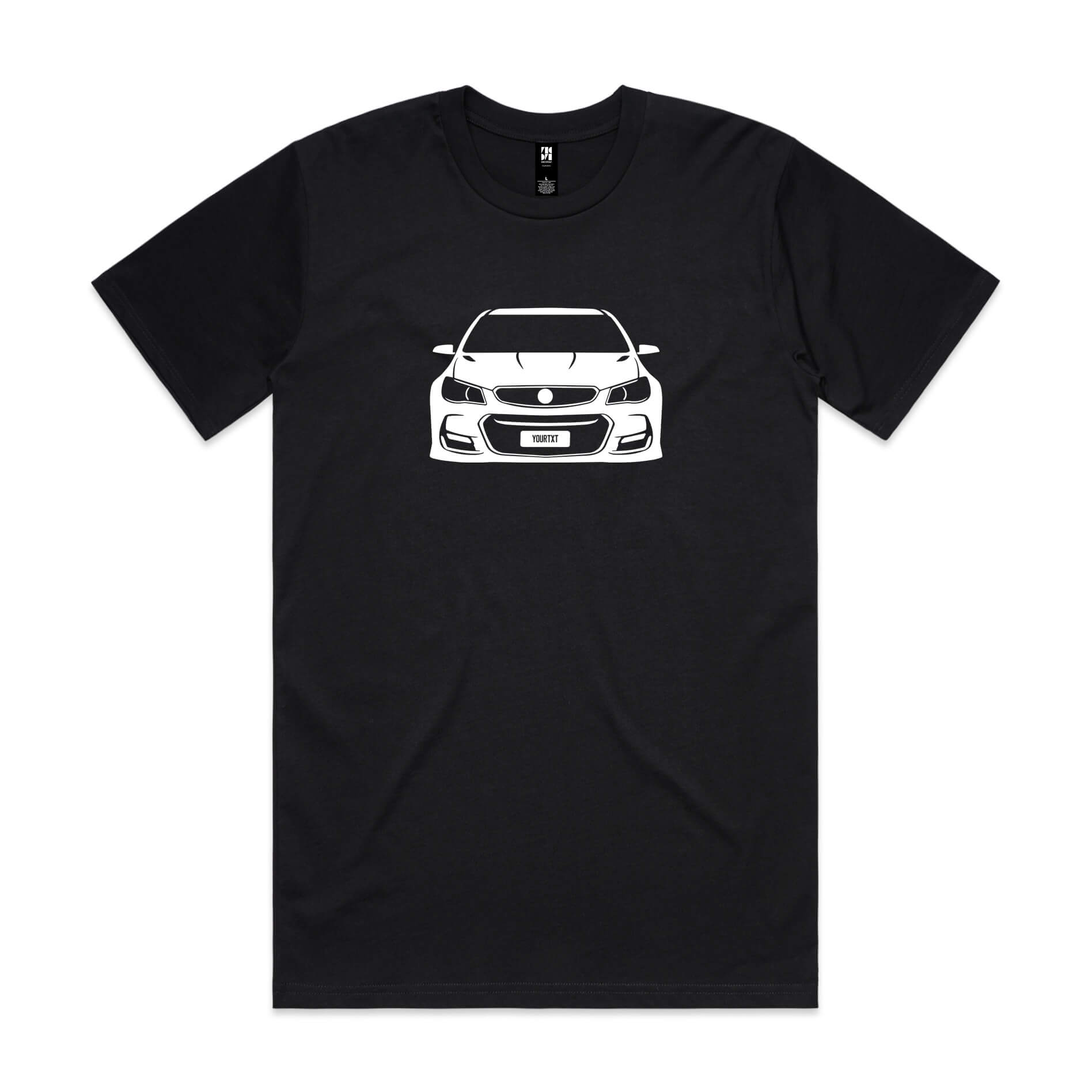 Car with Custom Number Plate T-Shirt  [Black]