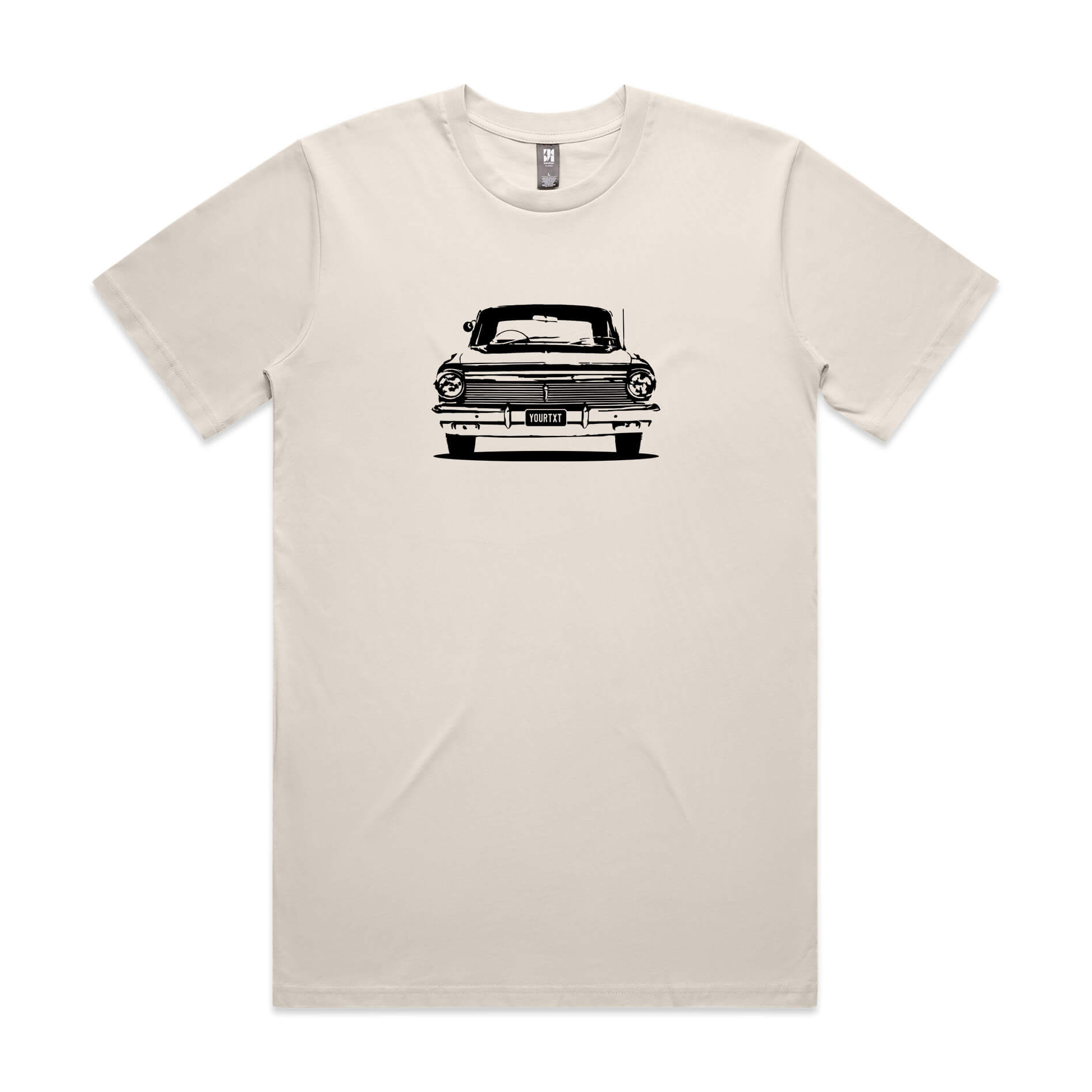 Car with Custom Number Plate T-Shirt  [Bone]