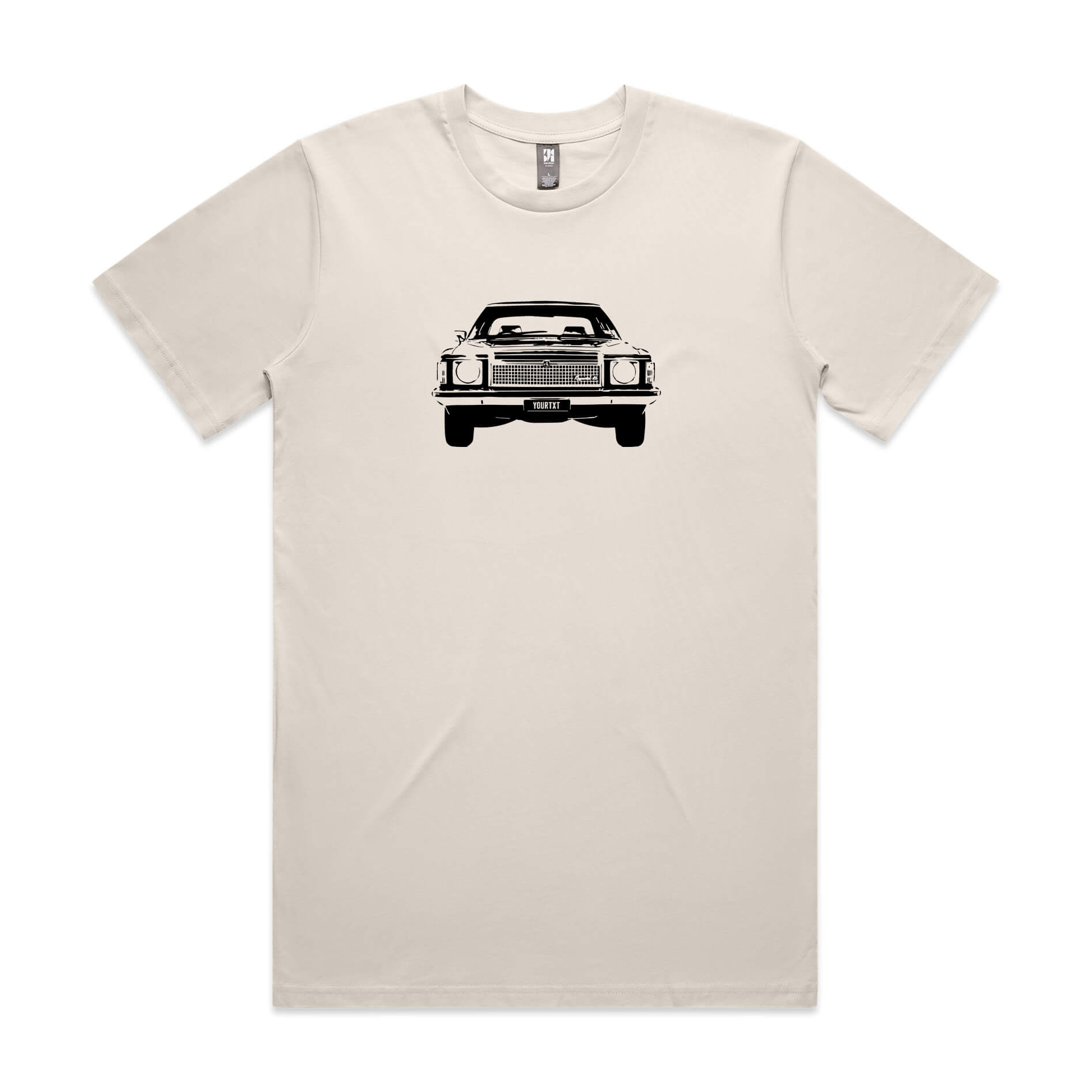 Car with Custom Number Plate T-Shirt  [Bone]