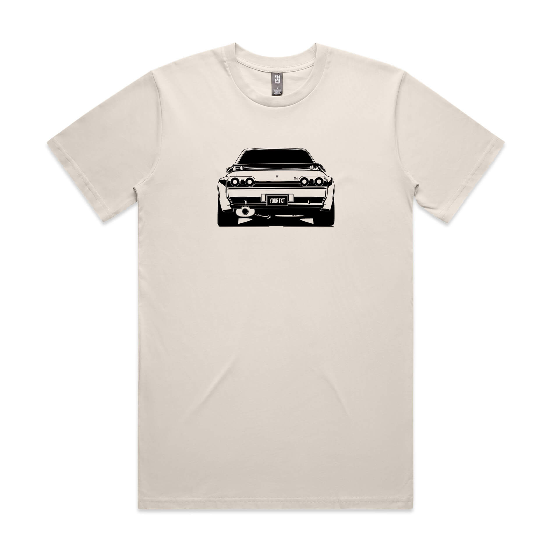 Car with Custom Number Plate T-Shirt  [Bone]