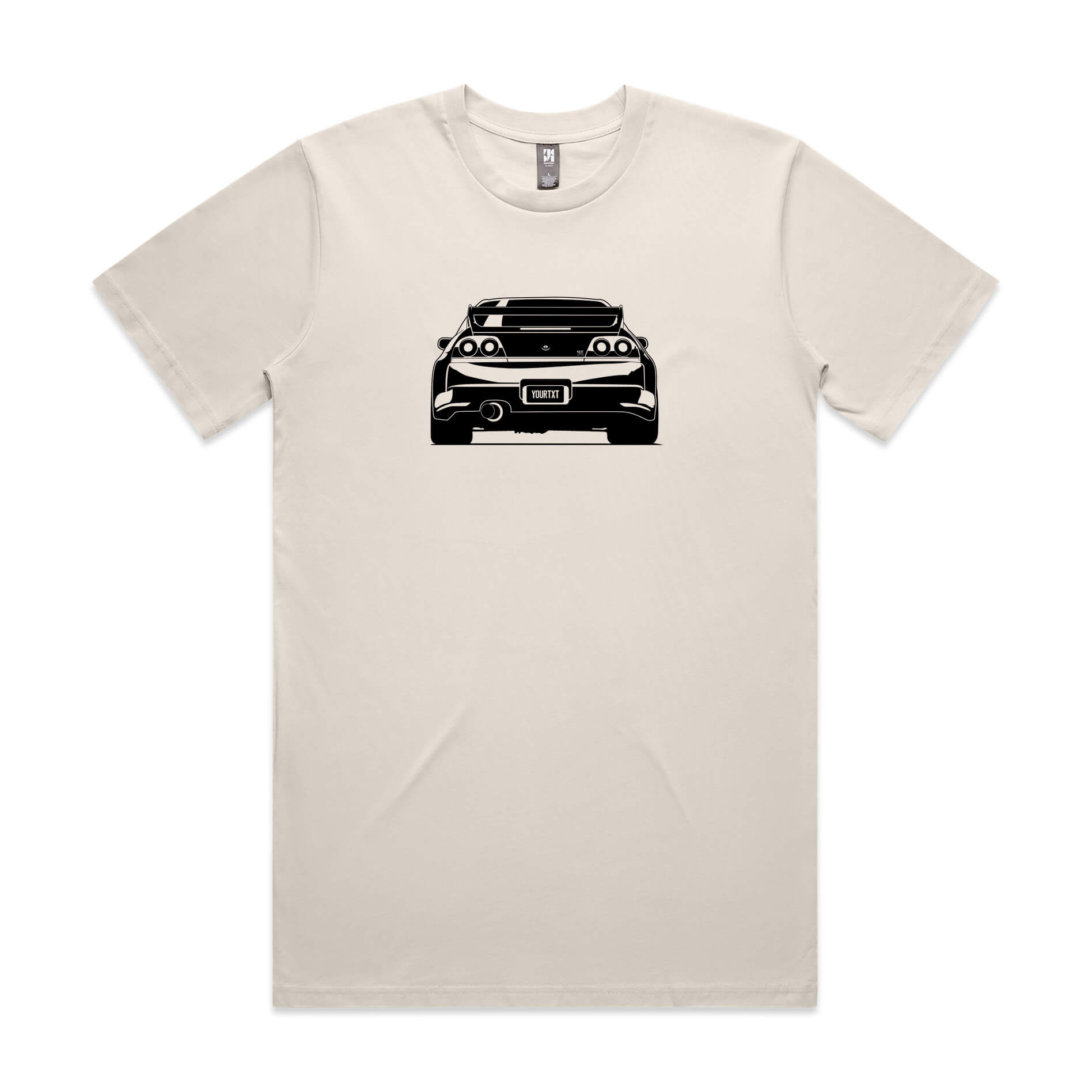 Car with Custom Number Plate T-Shirt  [Bone]