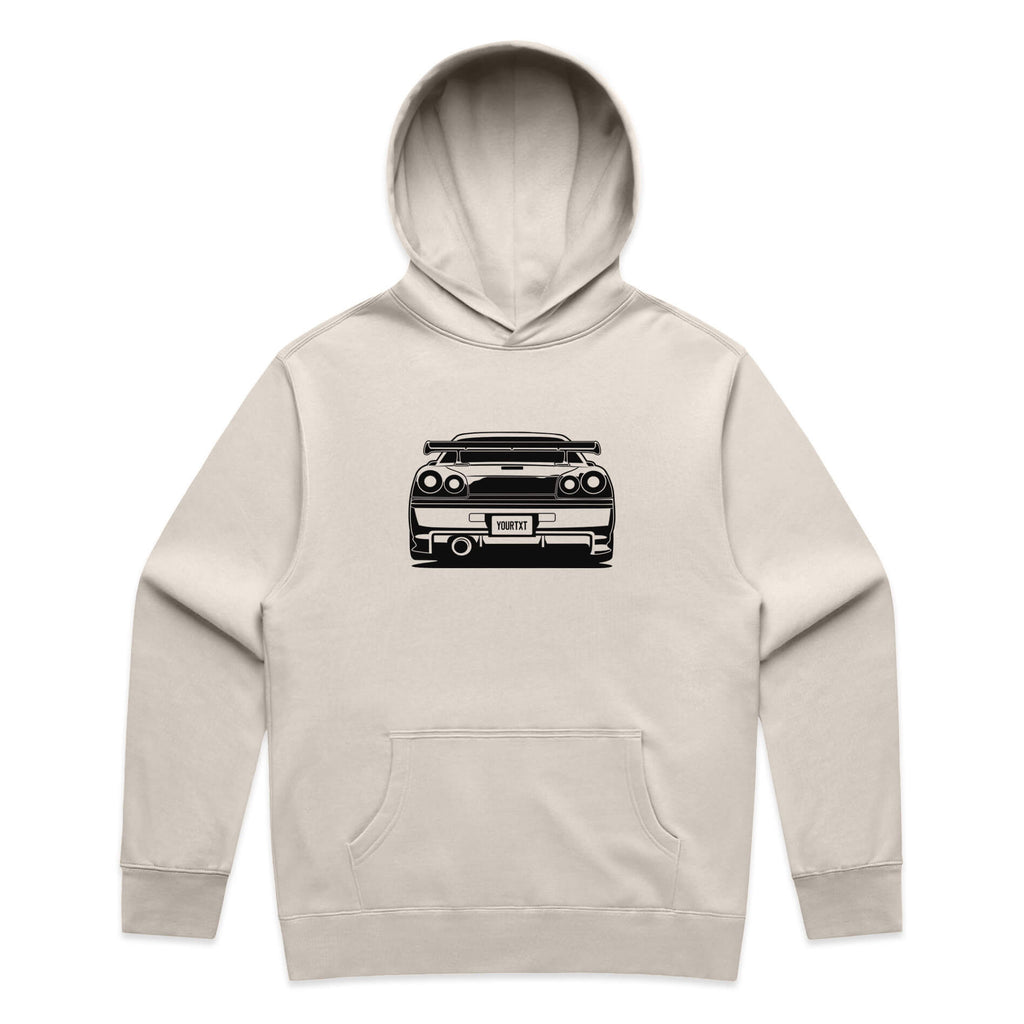 Car with Custom Number Plate Hoodie [Bone]