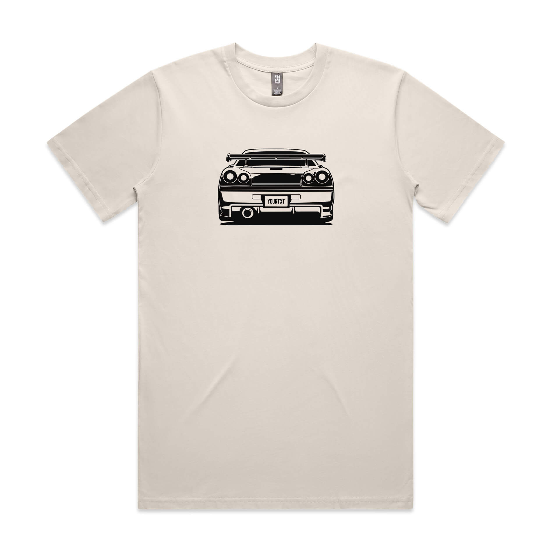 Car with Custom Number Plate T-Shirt  [Bone]