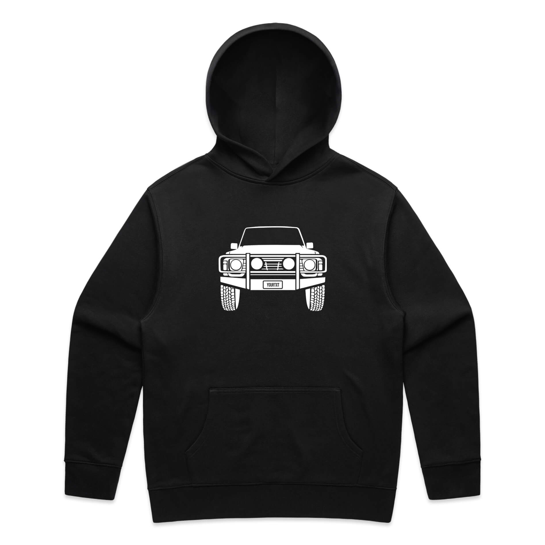 Car with Custom Number Plate Hoodie  [Black]