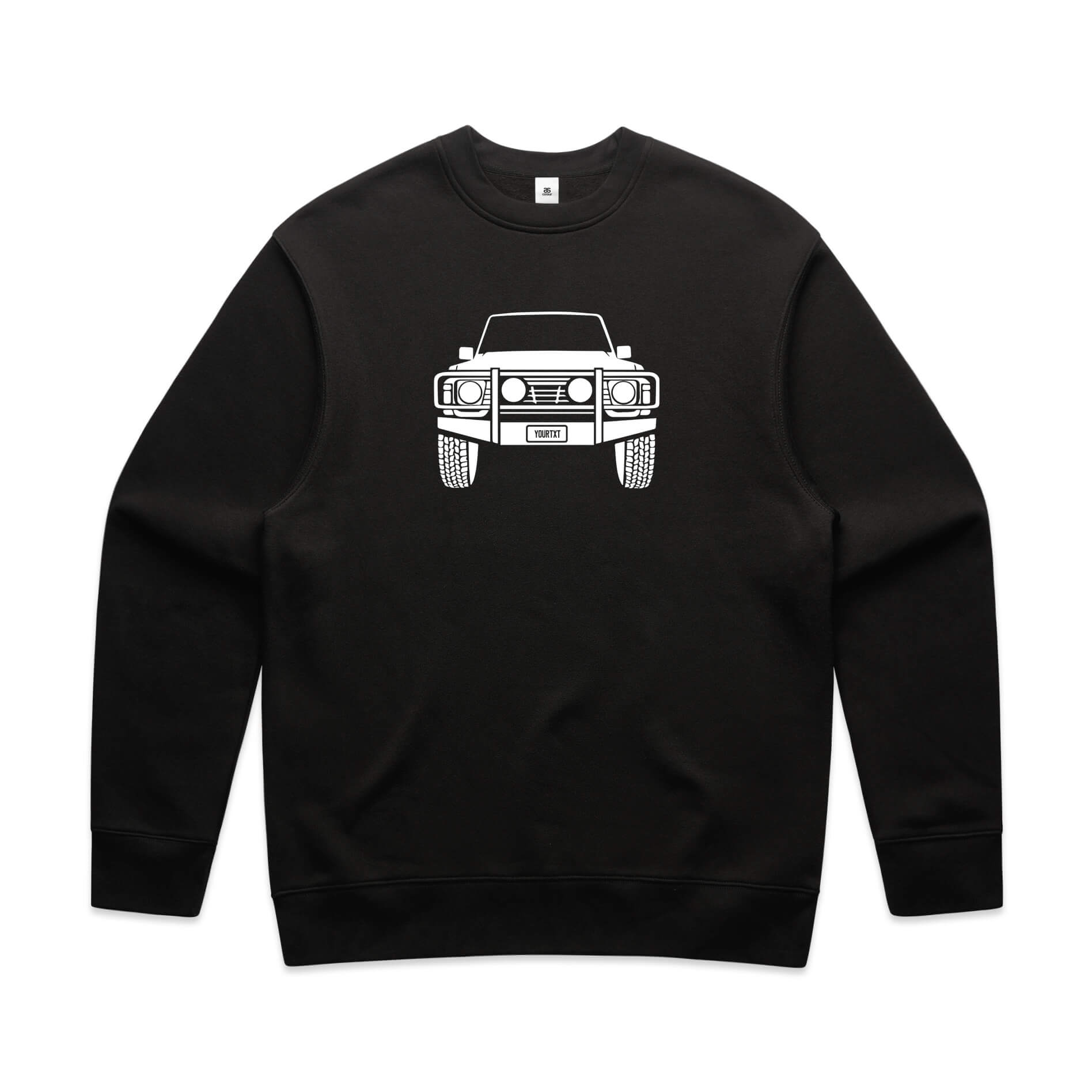 Car with Custom Number Plate Jumper  [Black]