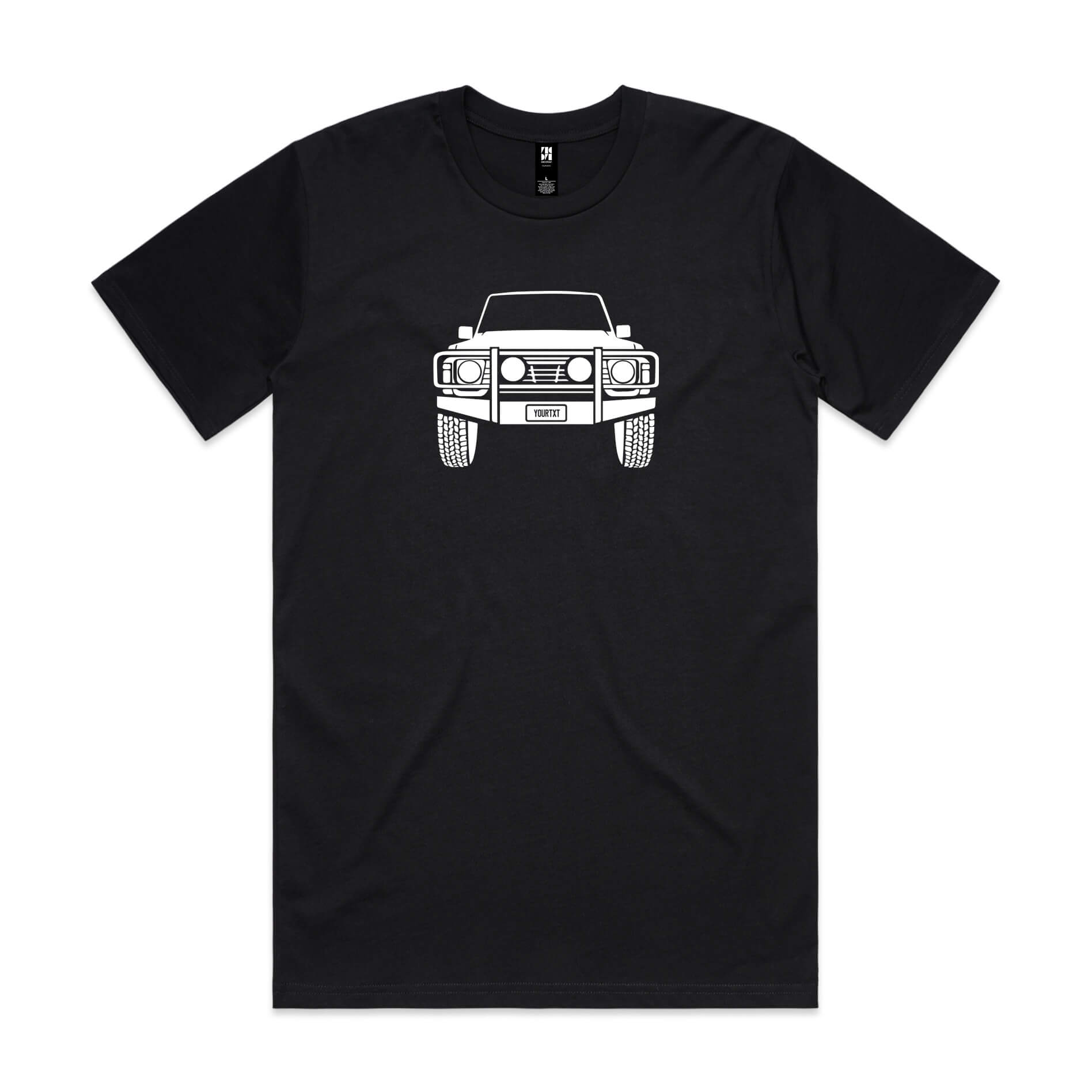Car with Custom Number Plate T-Shirt  [Black]