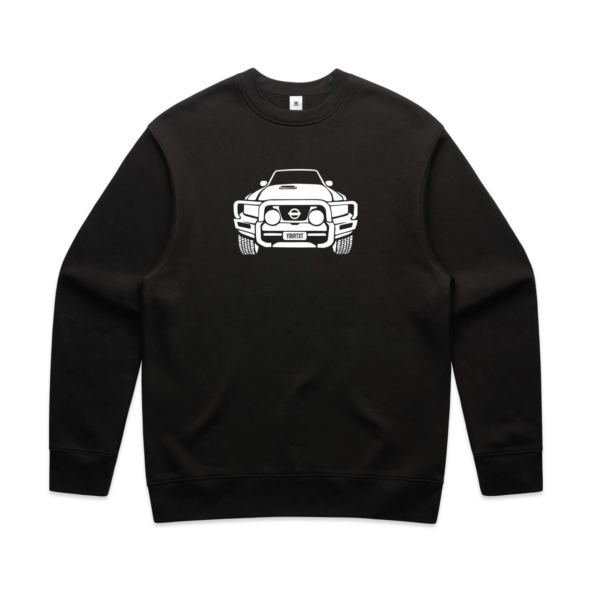 Car with Custom Number Plate Jumper  [Black]