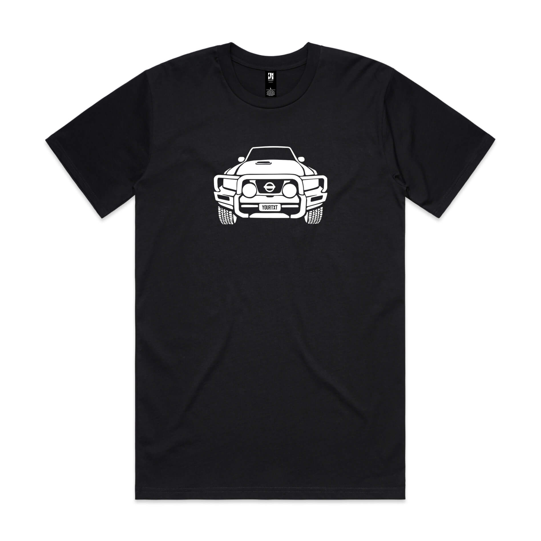 Car with Custom Number Plate T-Shirt  [Black]