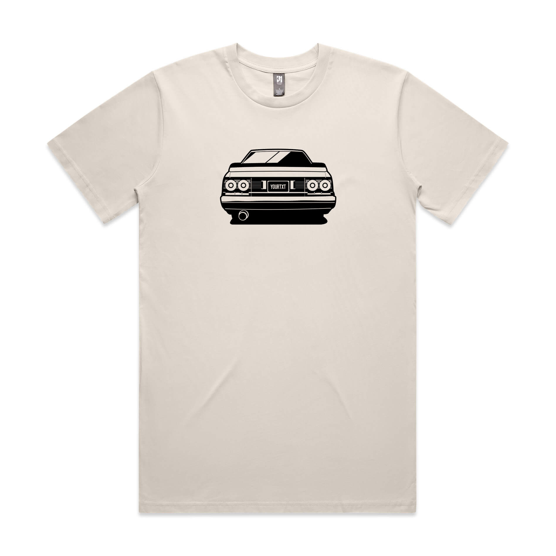 Car with Custom Number Plate T-Shirt  [Bone]