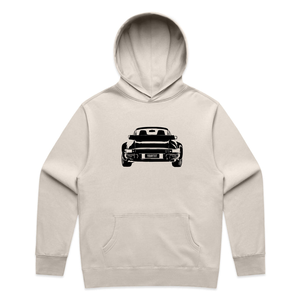 Car with Custom Number Plate Hoodie [Bone]
