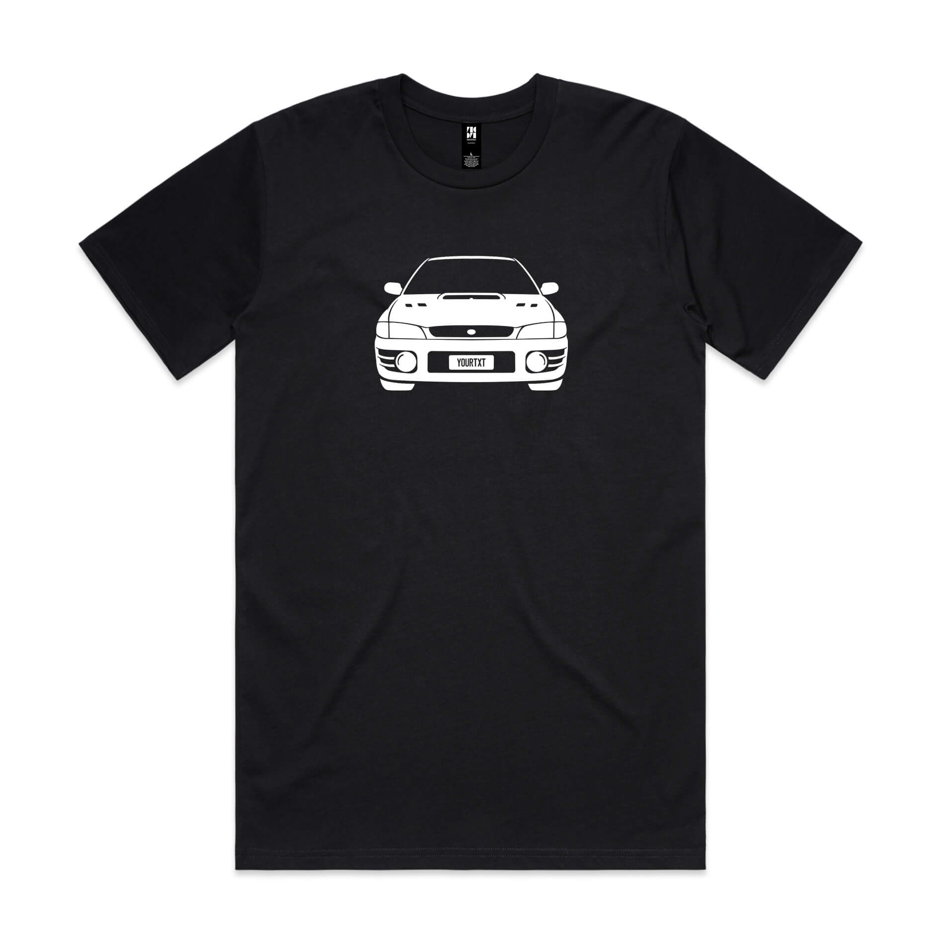 Car with Custom Number Plate T-Shirt  [Black]