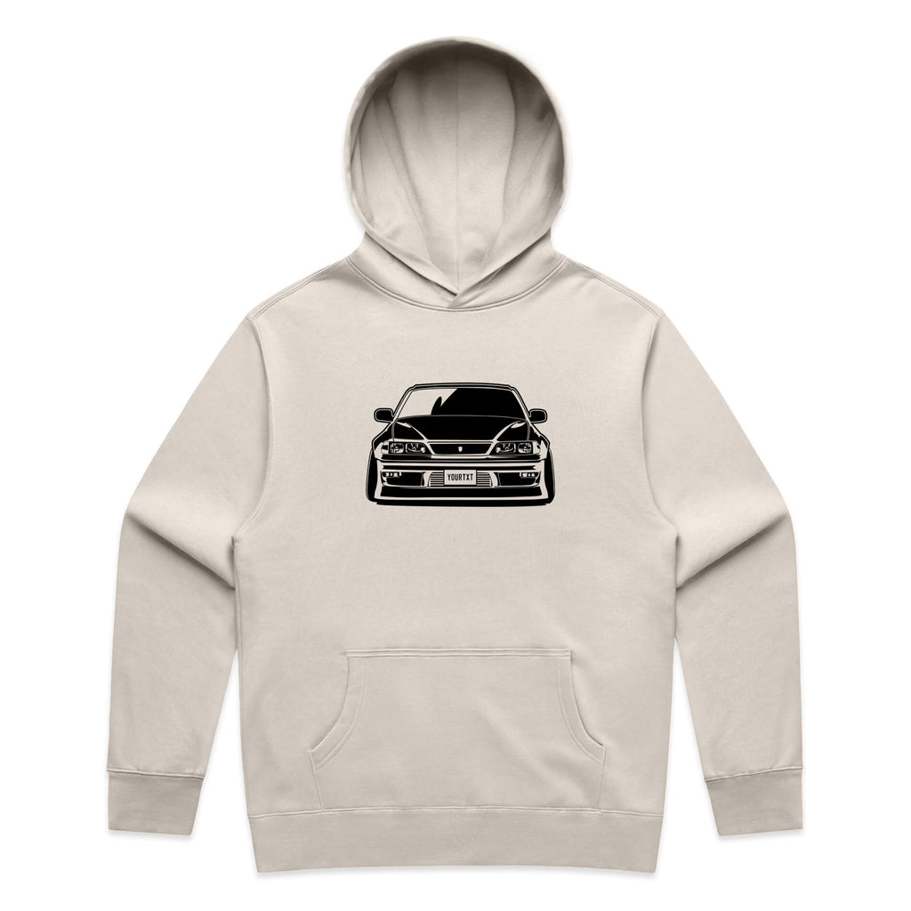 Car with Custom Number Plate Hoodie [Bone]