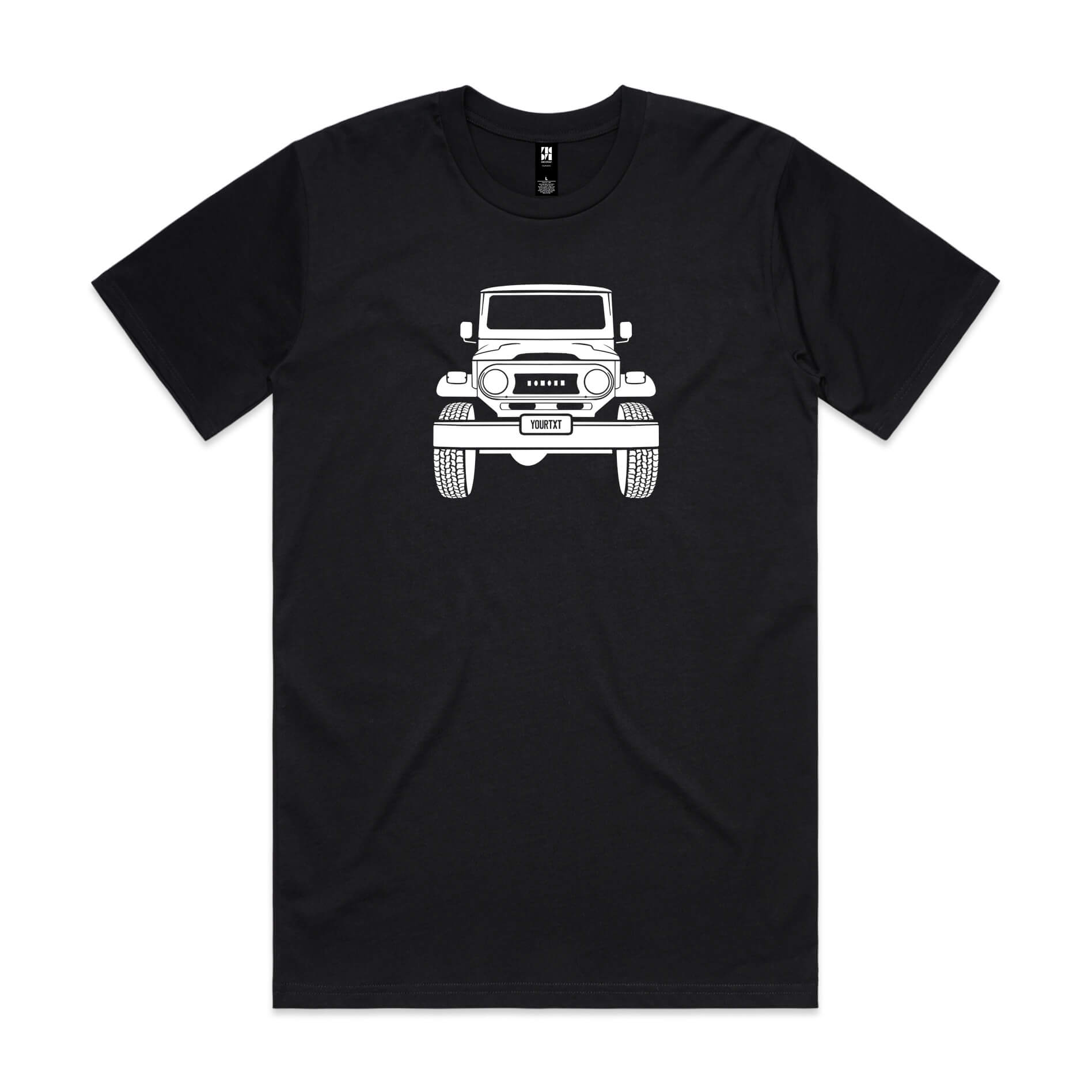 Car with Custom Number Plate T-Shirt  [Black]