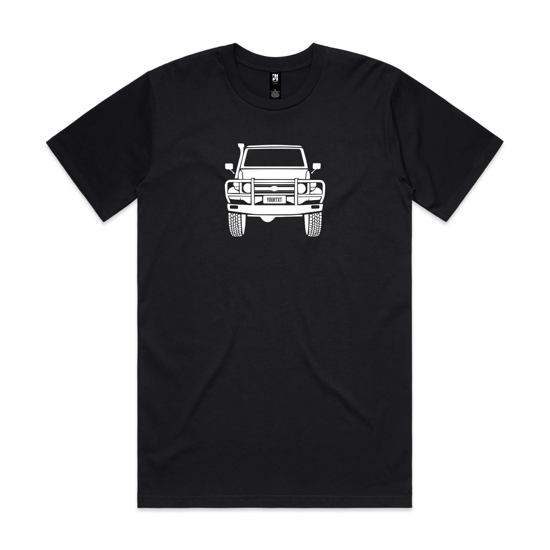 Car with Custom Number Plate T-Shirt  [Black]