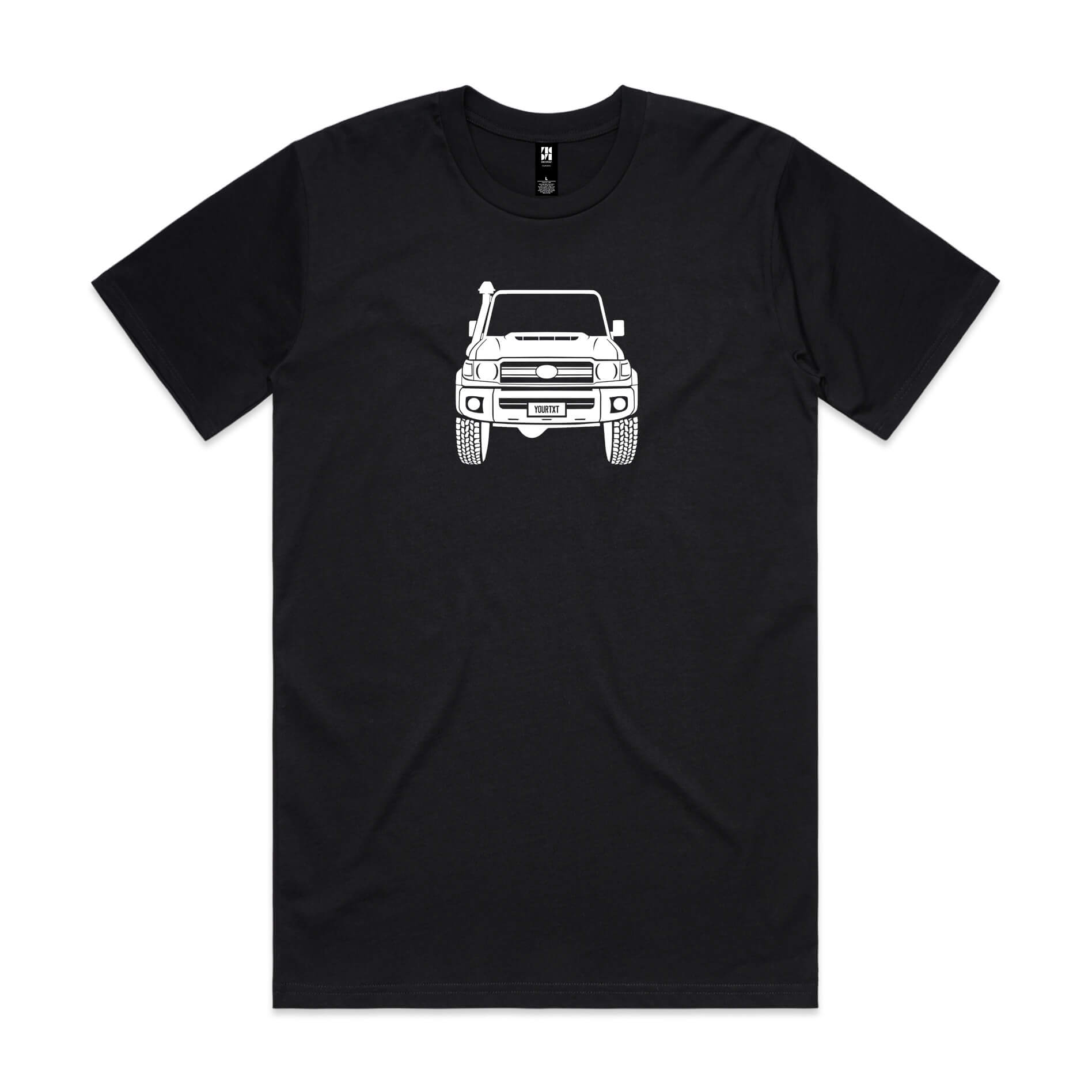 Car with Custom Number Plate T-Shirt  [Black]