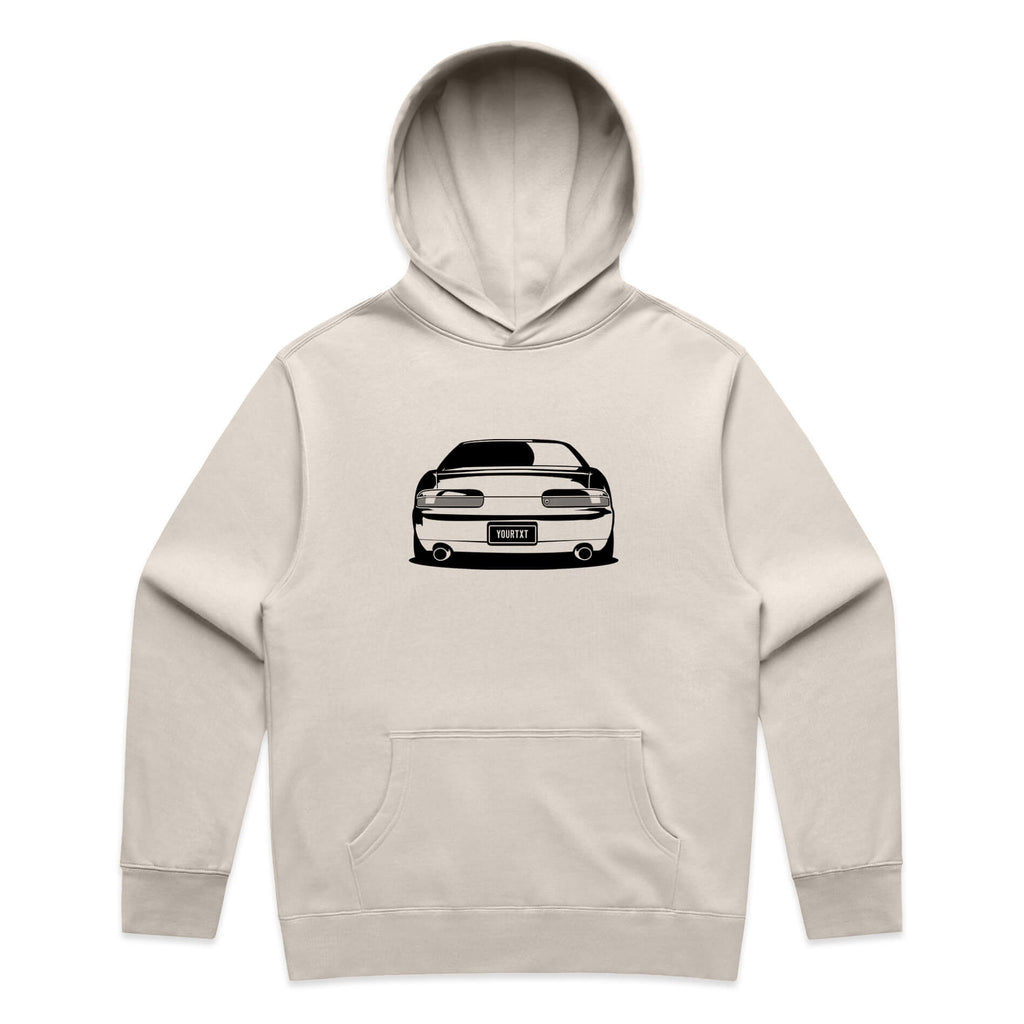 Car with Custom Number Plate Hoodie [Bone]