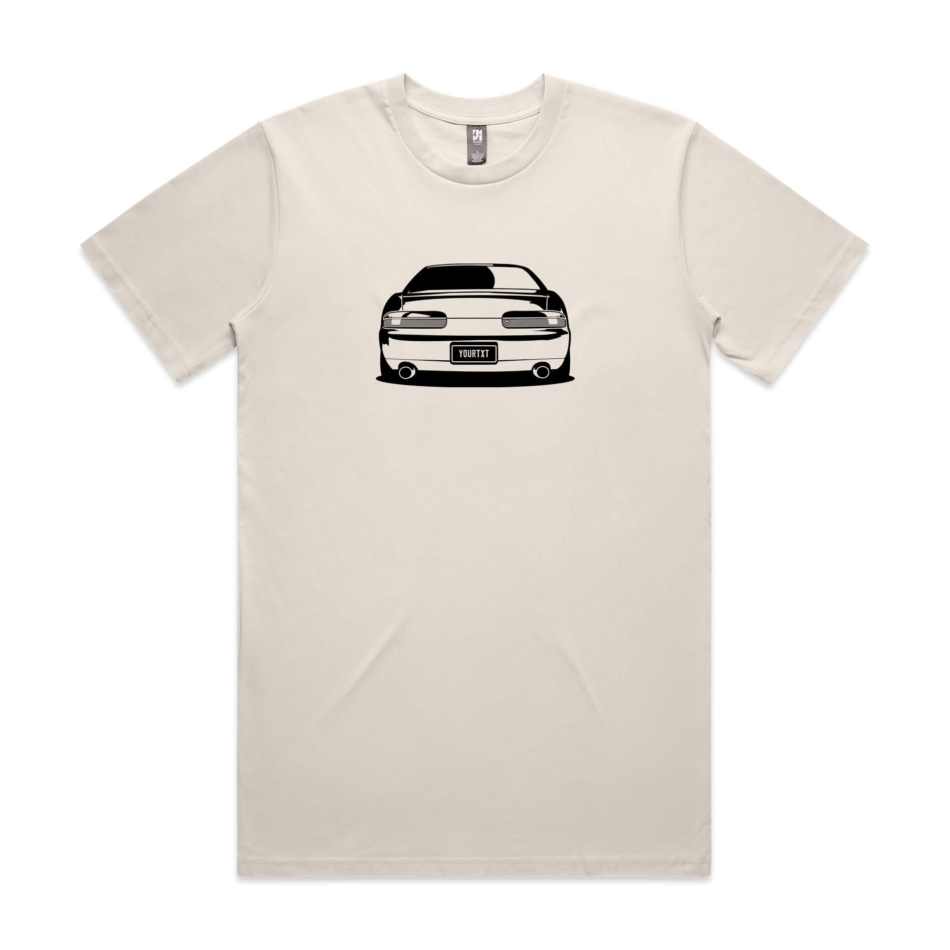 Car with Custom Number Plate T-Shirt  [Bone]
