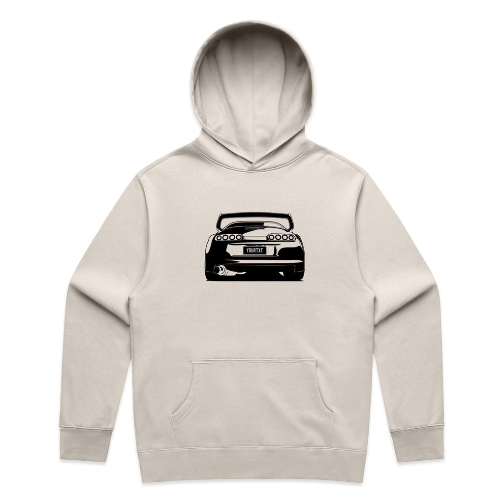 Car with Custom Number Plate Hoodie [Bone]