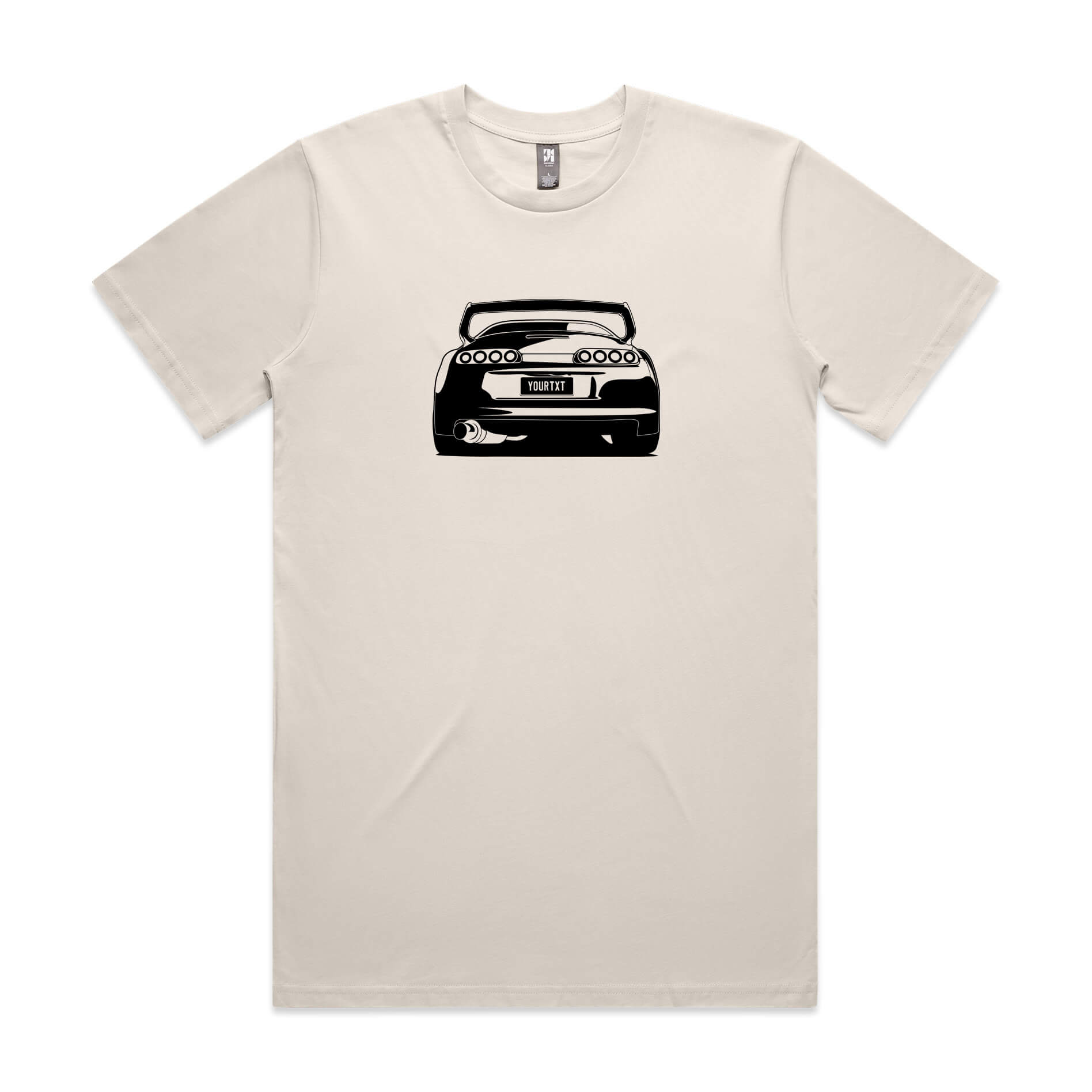 Car with Custom Number Plate T-Shirt  [Bone]