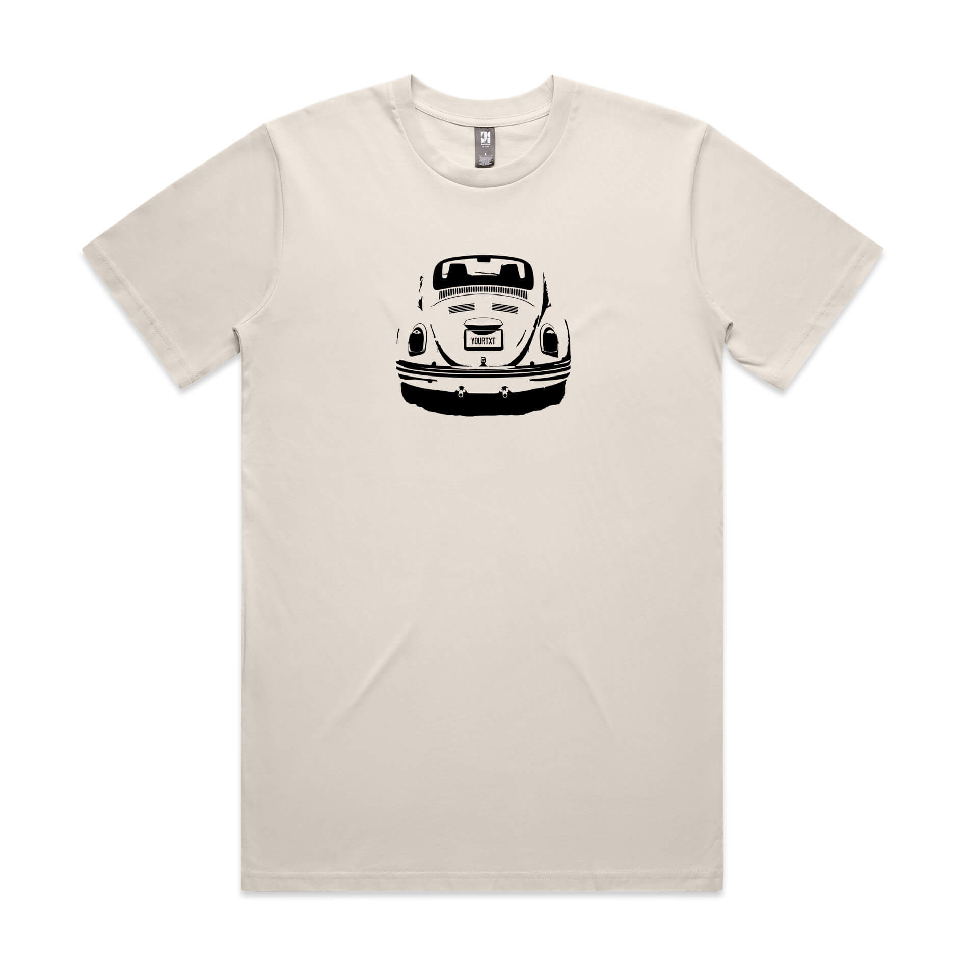 Car with Custom Number Plate T-Shirt  [Bone]