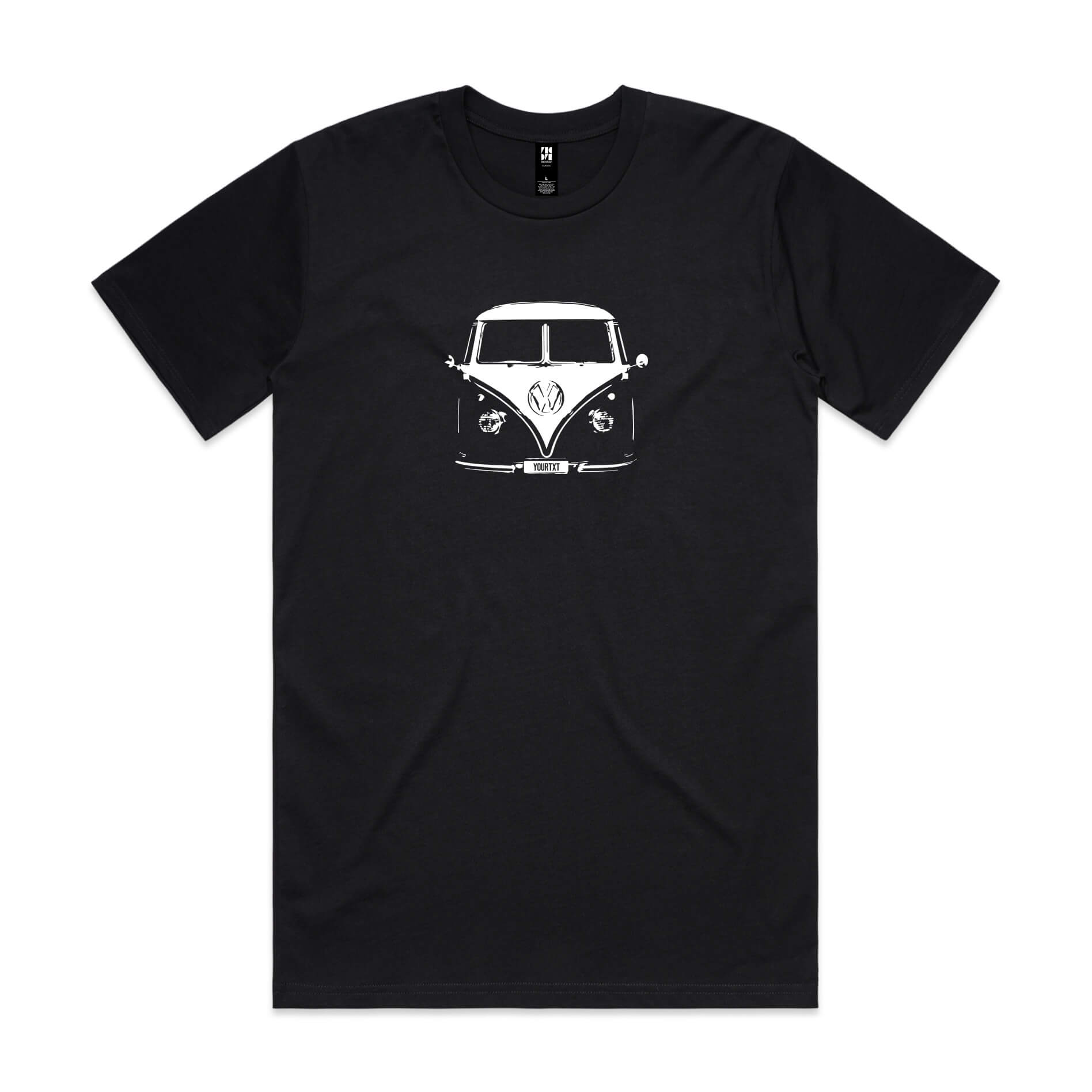 Car with Custom Number Plate T-Shirt  [Black]